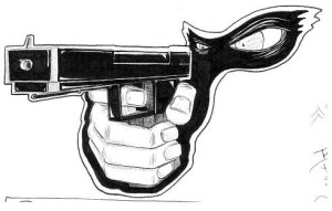 right between the eyes